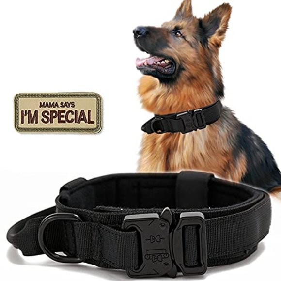 Tactical Dog Collar Adjustable K9 Military Nylon Collar with Handle